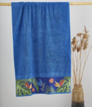 Digital Printed Polyester Border, Colored Terry Beach Towel