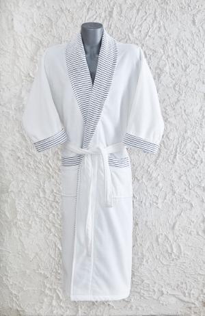 Velour, Contrast Shawl Collar Bathrobe