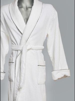 Velour Square, Piping Shawl Collar Bathrobe