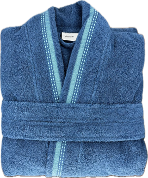 430GSM Terry Kimono, Blue Bathrobe 100% Turkish Cotton