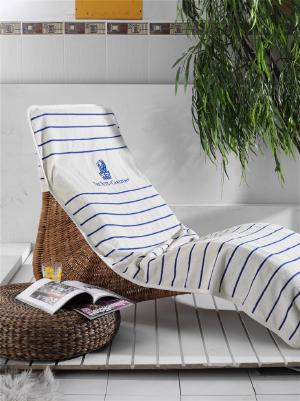 Striped Chaise Lounge Cover with Flap, Custom Embroidery